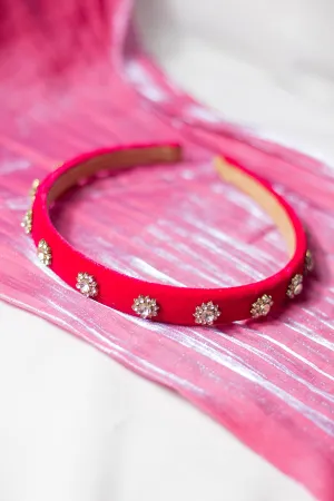 Narrow Velvet Gem Headband