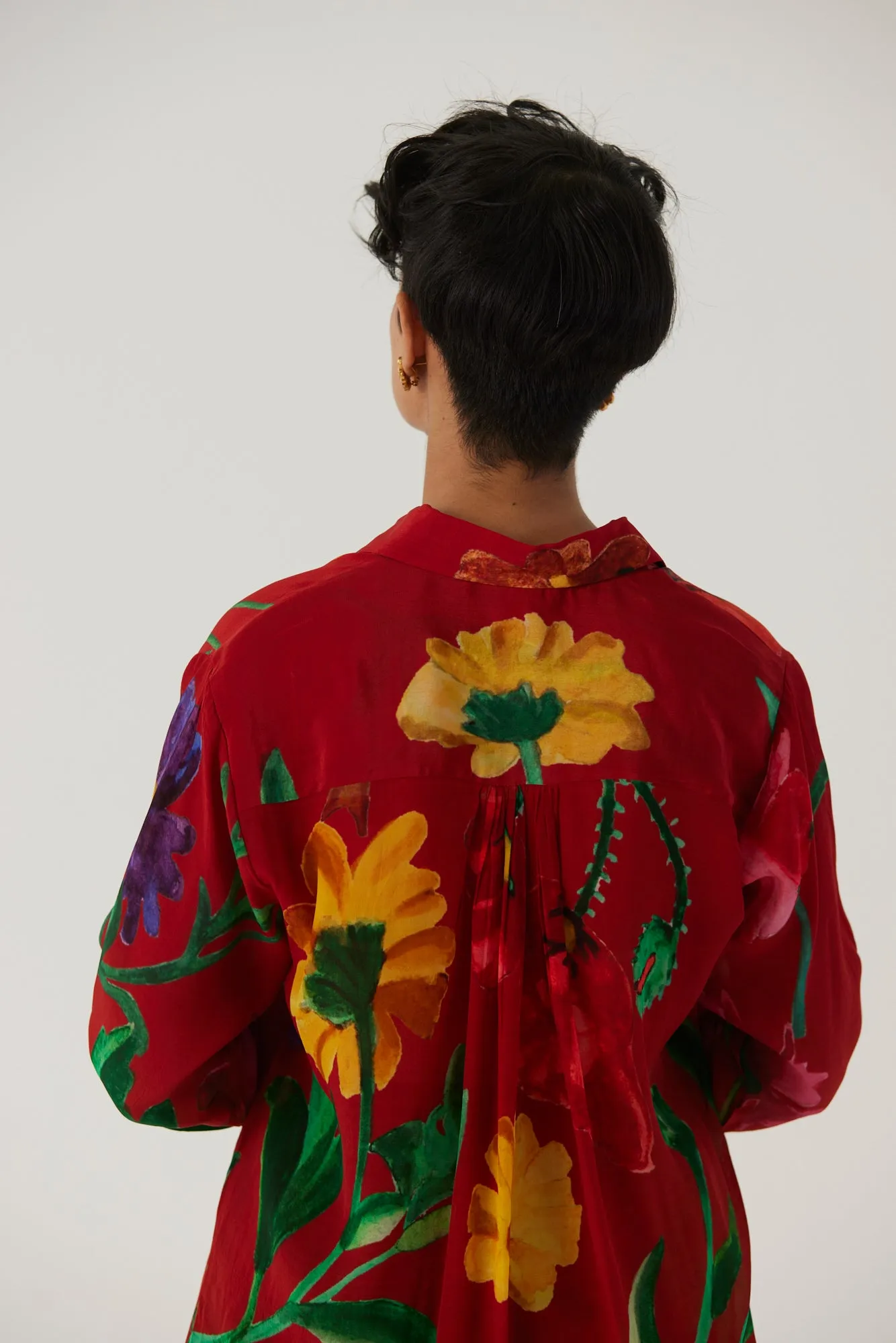 New Season Fall 24/Summer 25-Coord Set Crepe Big Botanical Red-YAMBB09-Fashion Edit Yam