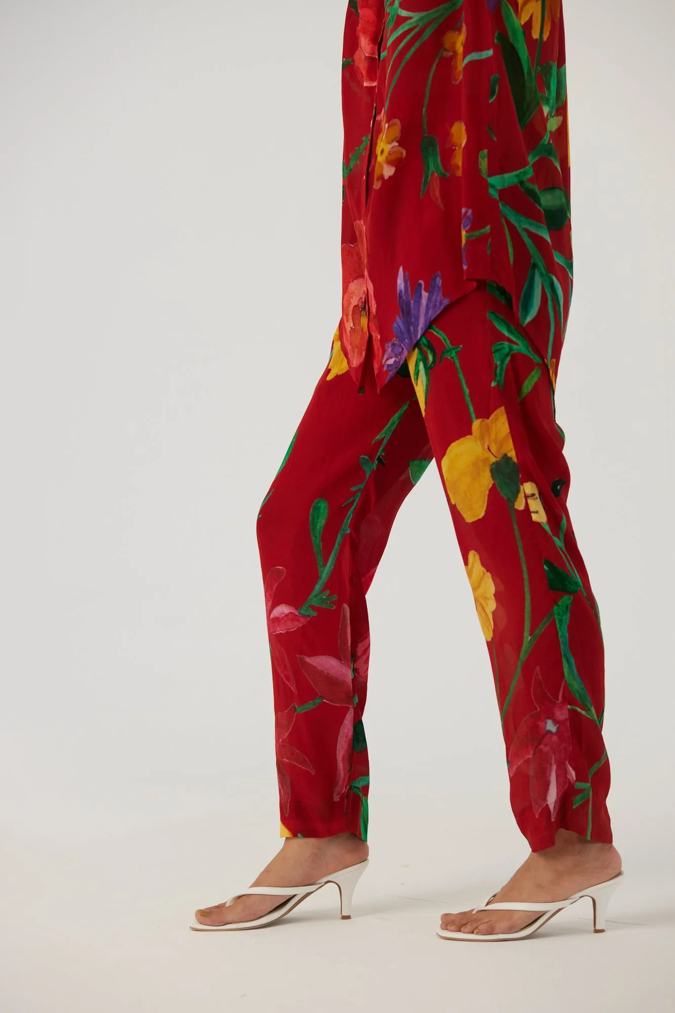 New Season Fall 24/Summer 25-Coord Set Crepe Big Botanical Red-YAMBB09-Fashion Edit Yam