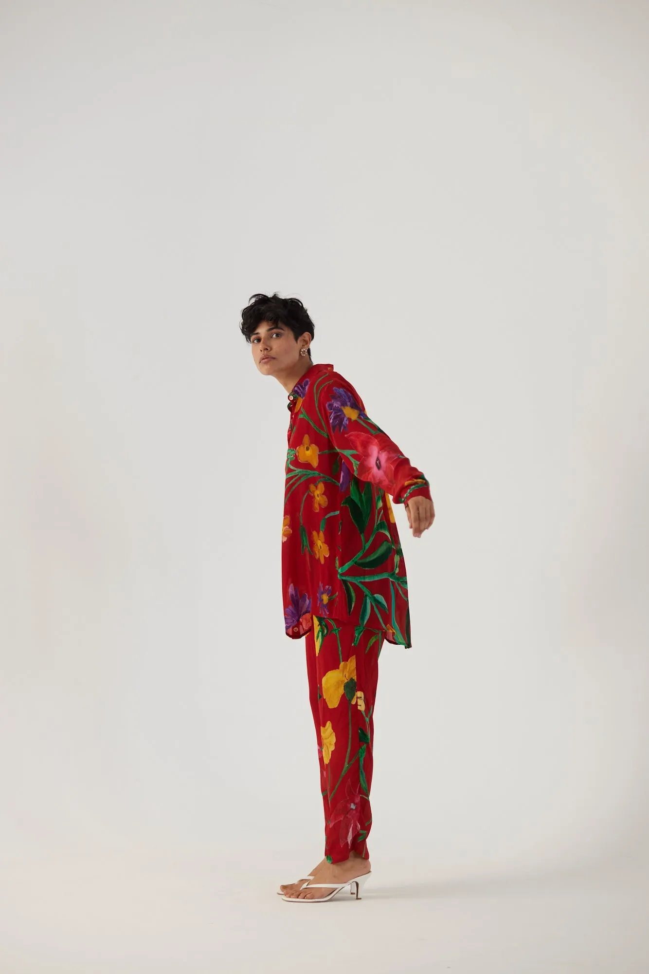 New Season Fall 24/Summer 25-Coord Set Crepe Big Botanical Red-YAMBB09-Fashion Edit Yam