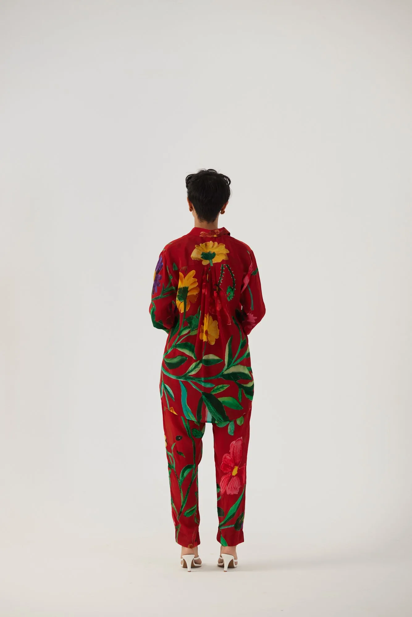 New Season Fall 24/Summer 25-Coord Set Crepe Big Botanical Red-YAMBB09-Fashion Edit Yam
