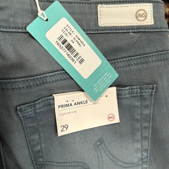 NWT AG Jeans Adriano‎ Goldschmied Prima Ankle Cigarette Ankle Size 29
