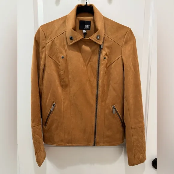 NWT KUT FROM THE KLOTH Faux Suede Moto Jacket