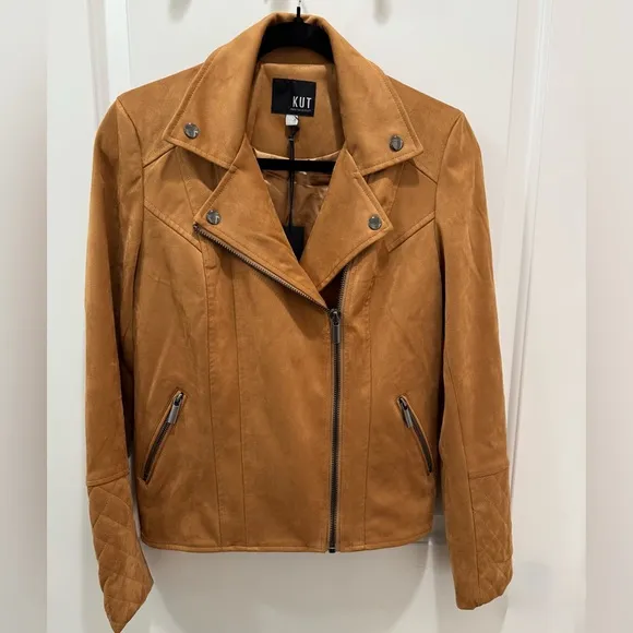 NWT KUT FROM THE KLOTH Faux Suede Moto Jacket