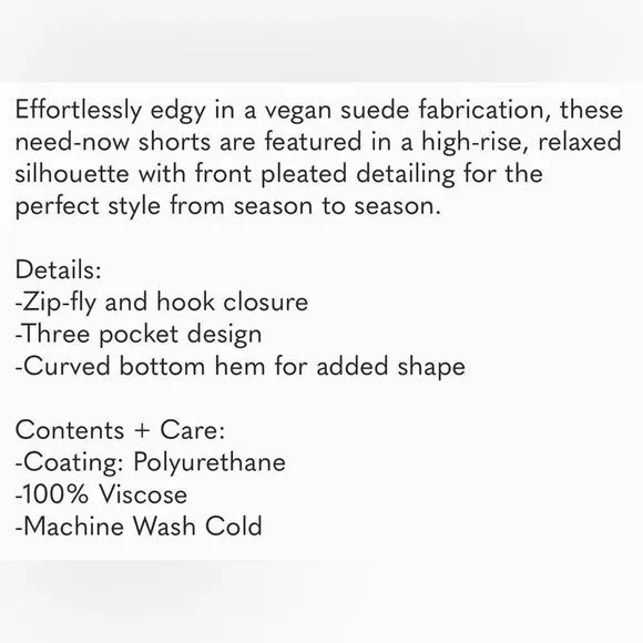 NWTGS FREE PEOPLE Roma Vegan Suede Shorts / Mocha