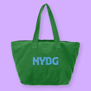 NYBG Orchid Logo Green Tote