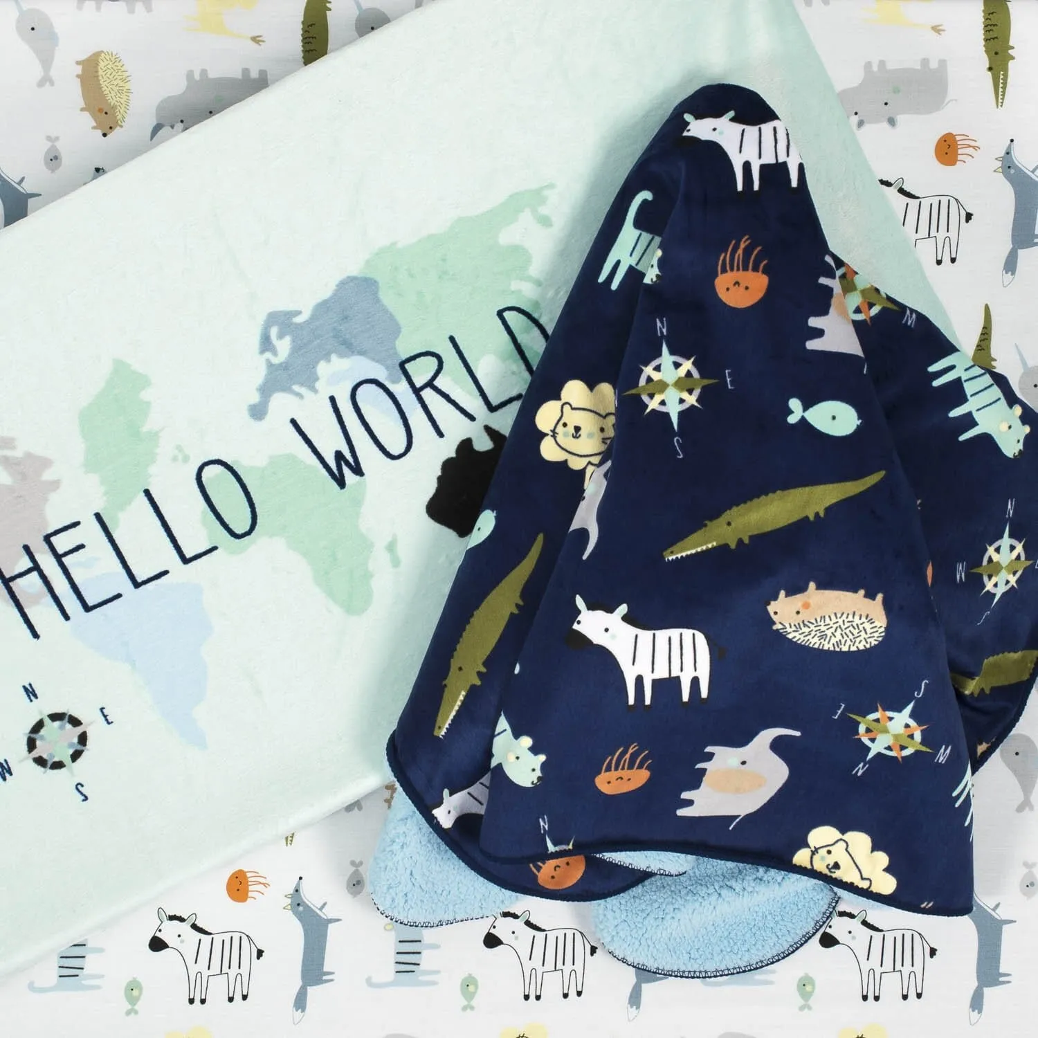 One World Collection Plush Blanket - Hello World