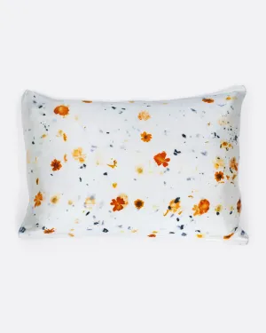 Orange Botanical Silk Pillowcase