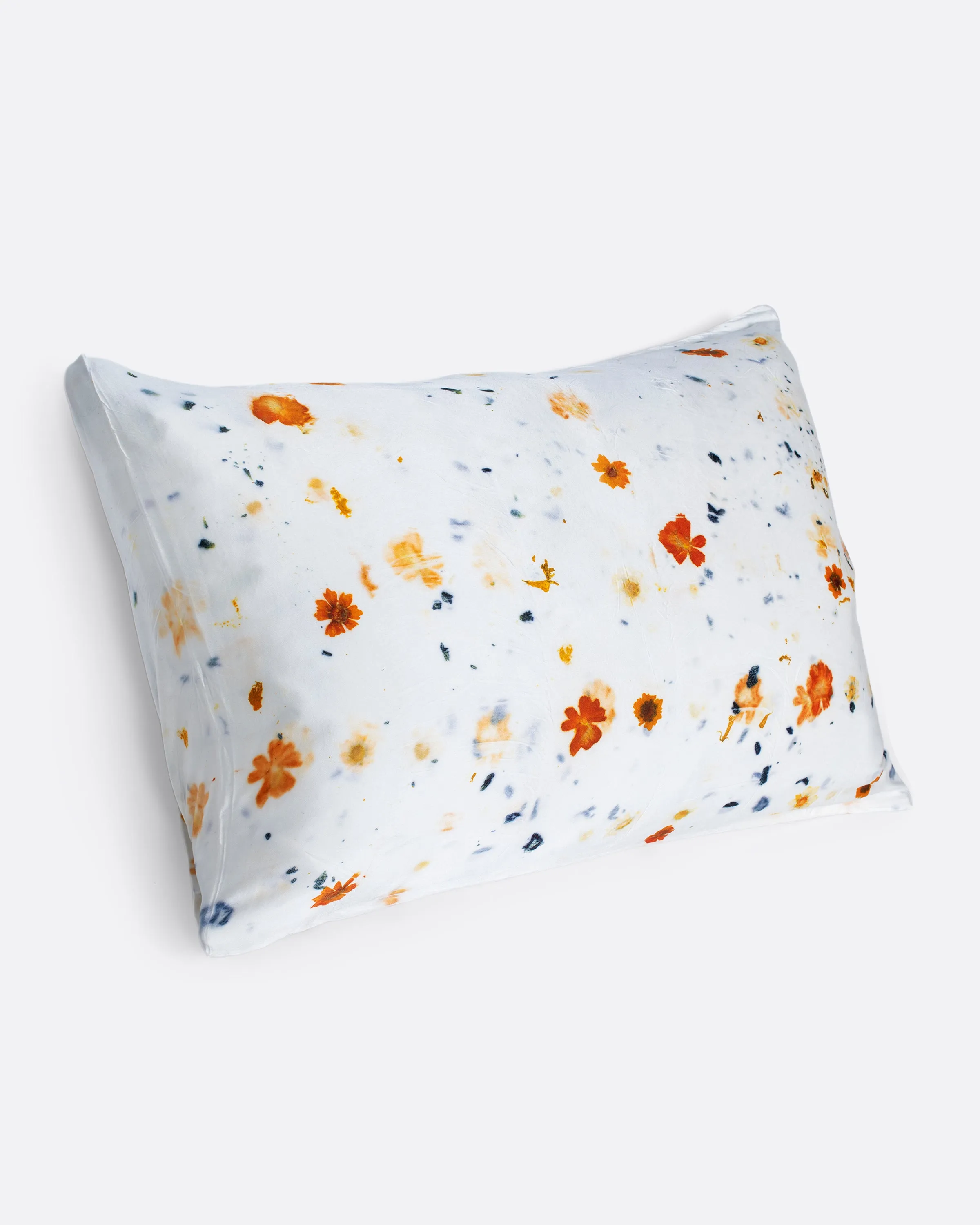Orange Botanical Silk Pillowcase
