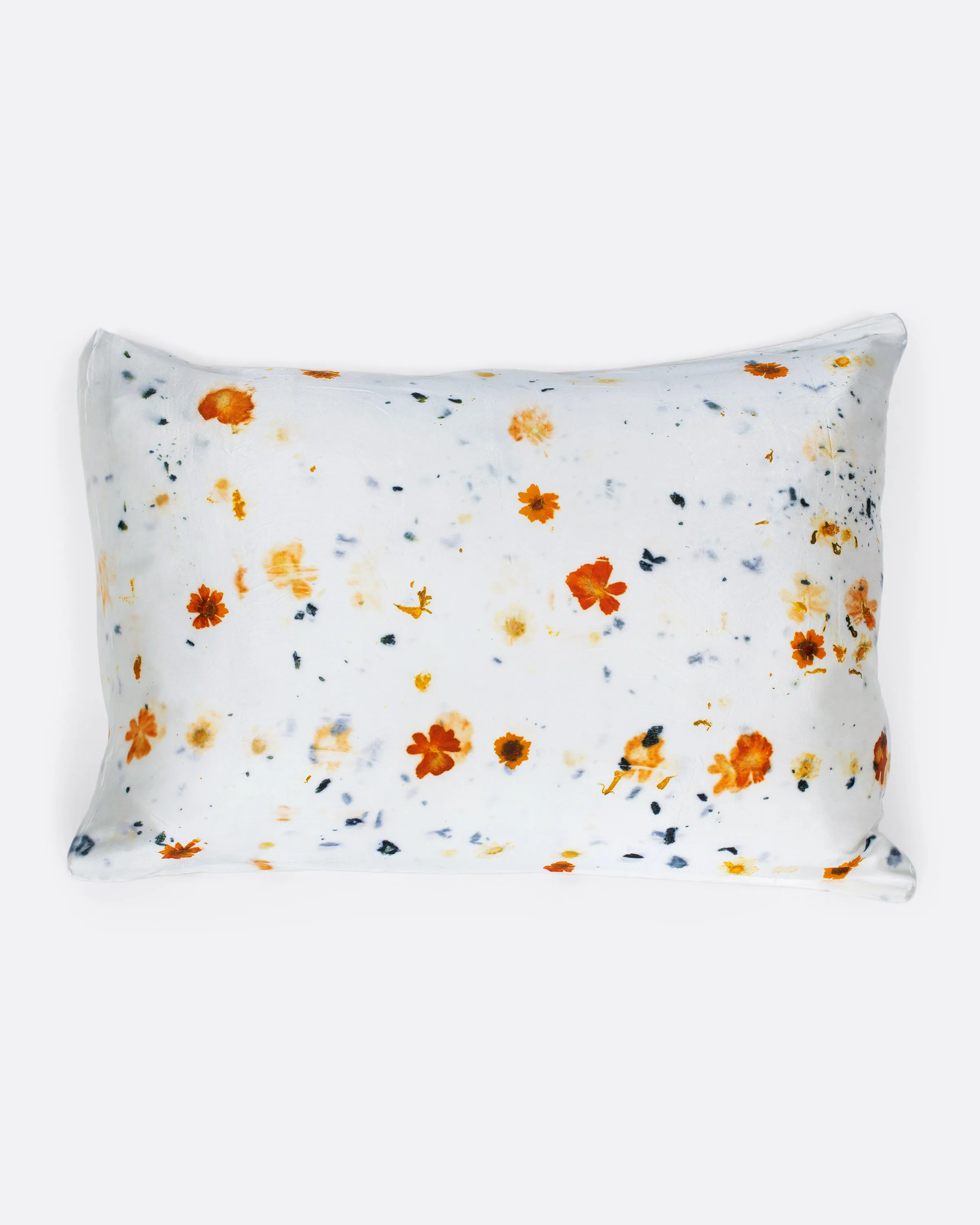 Orange Botanical Silk Pillowcase