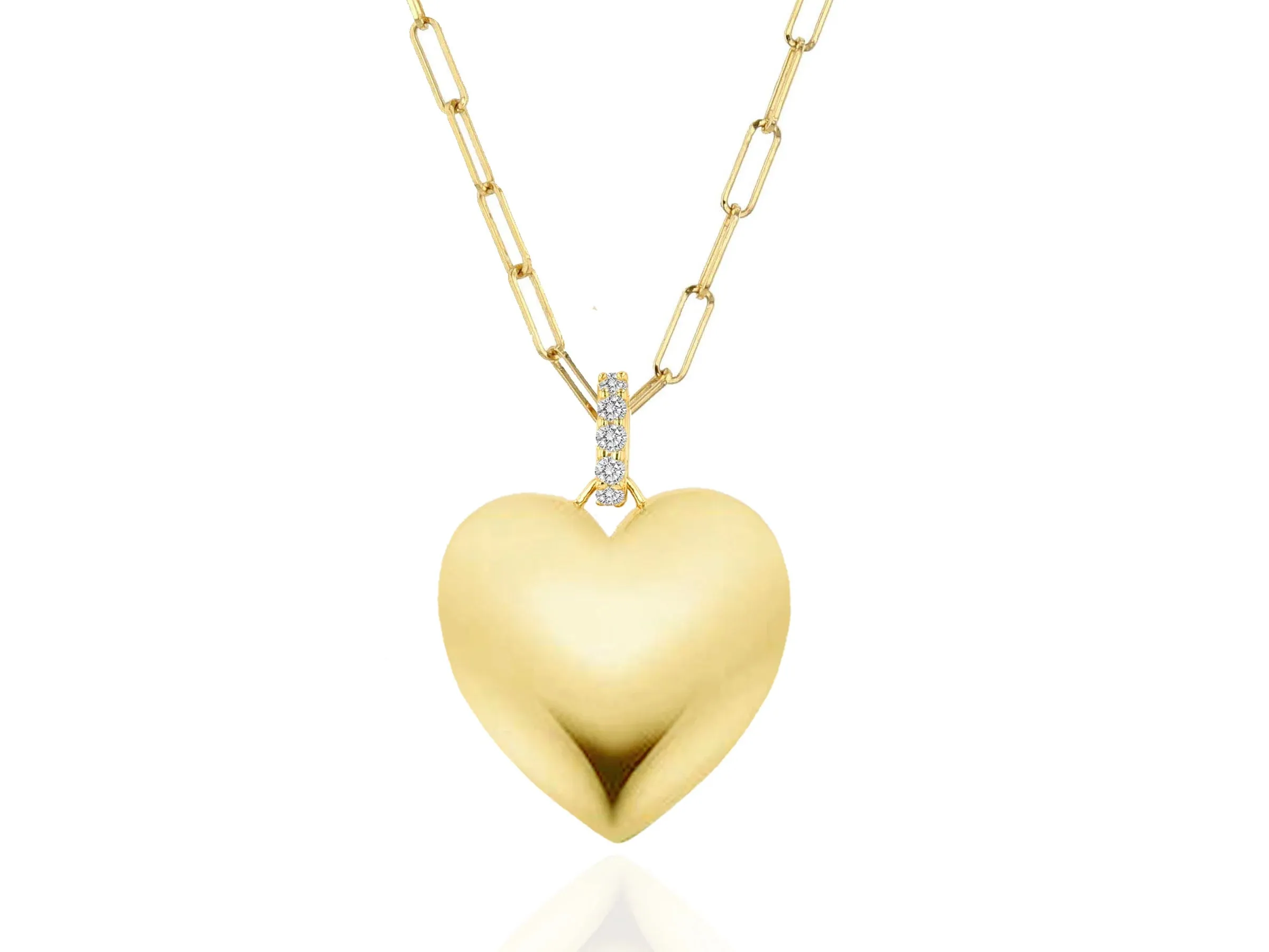 Oversized Puffy Gold Heart Charm