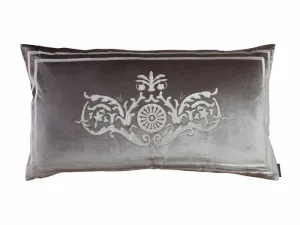 Paris King Pillow / Silver Velvet / Ivory Velvet 20X36