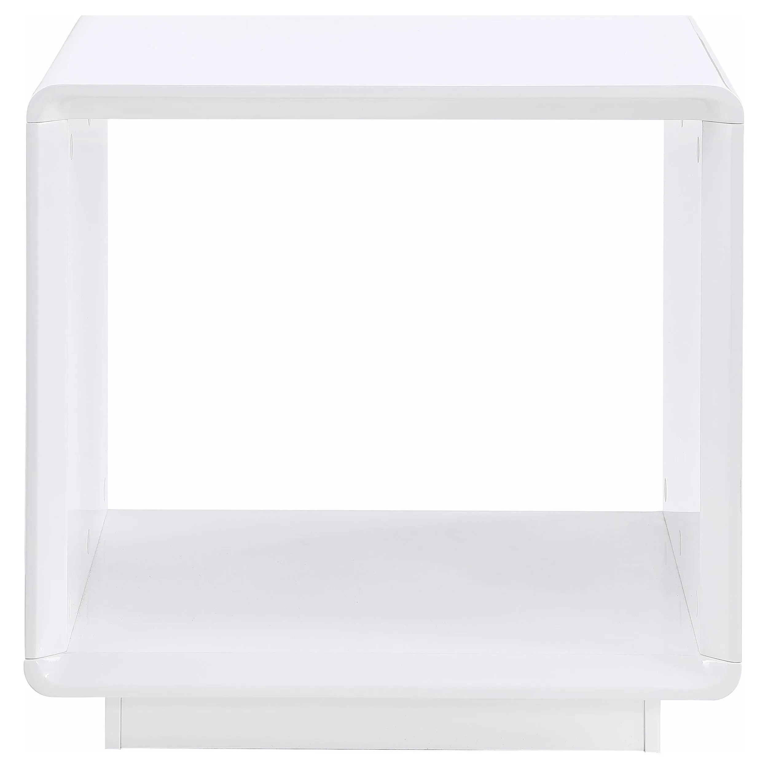 Paseo Square End Side Table White High Gloss