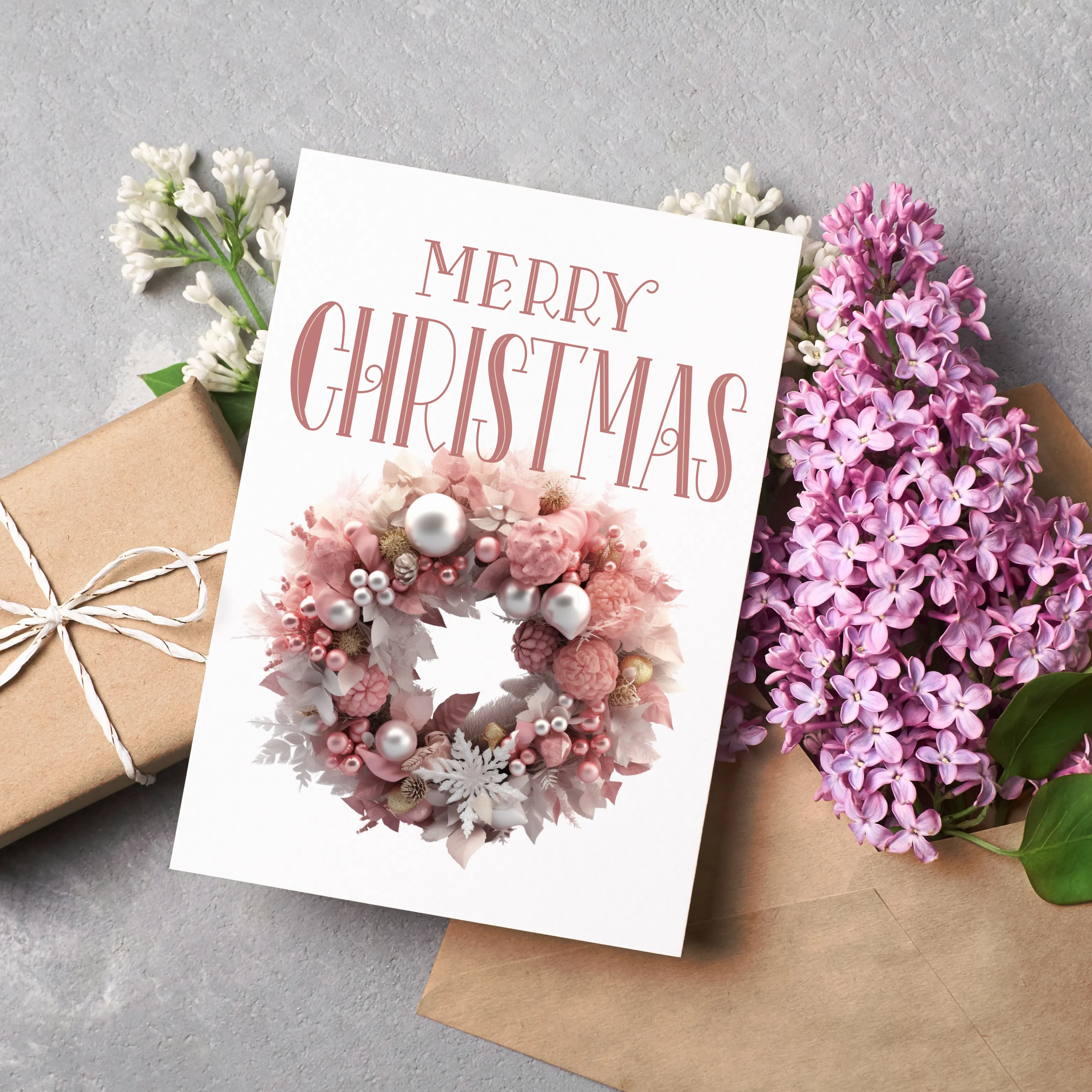 Pastel Christmas Wreaths Digital Art SETWRE001