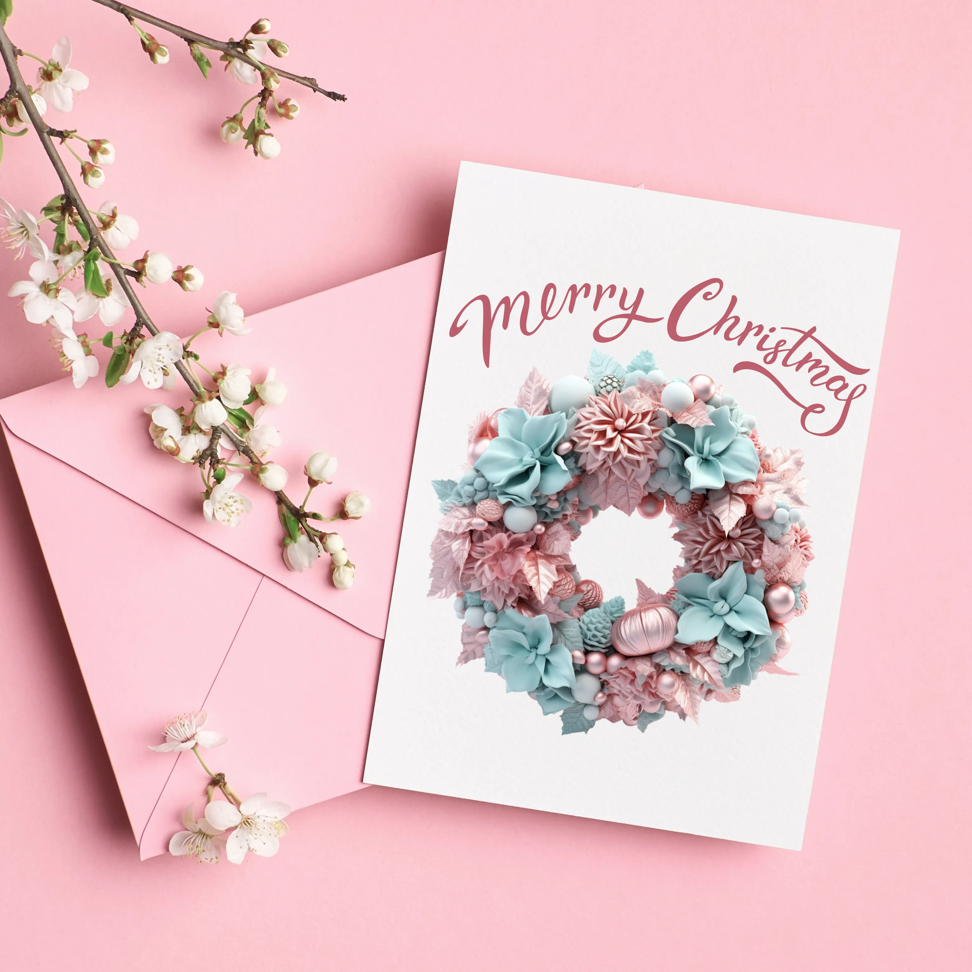 Pastel Christmas Wreaths Digital Art SETWRE001