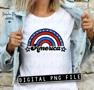 Patriotic Rainbow 4th of July Digital Download