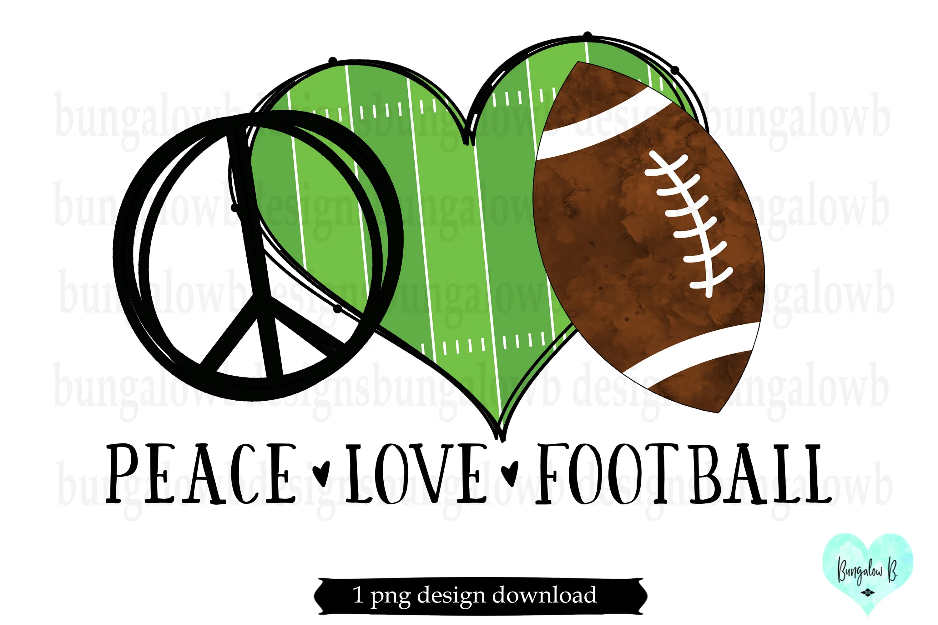 Peace Love Football Digital Download