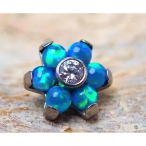 Peacock Blue Flower Attachment 16g