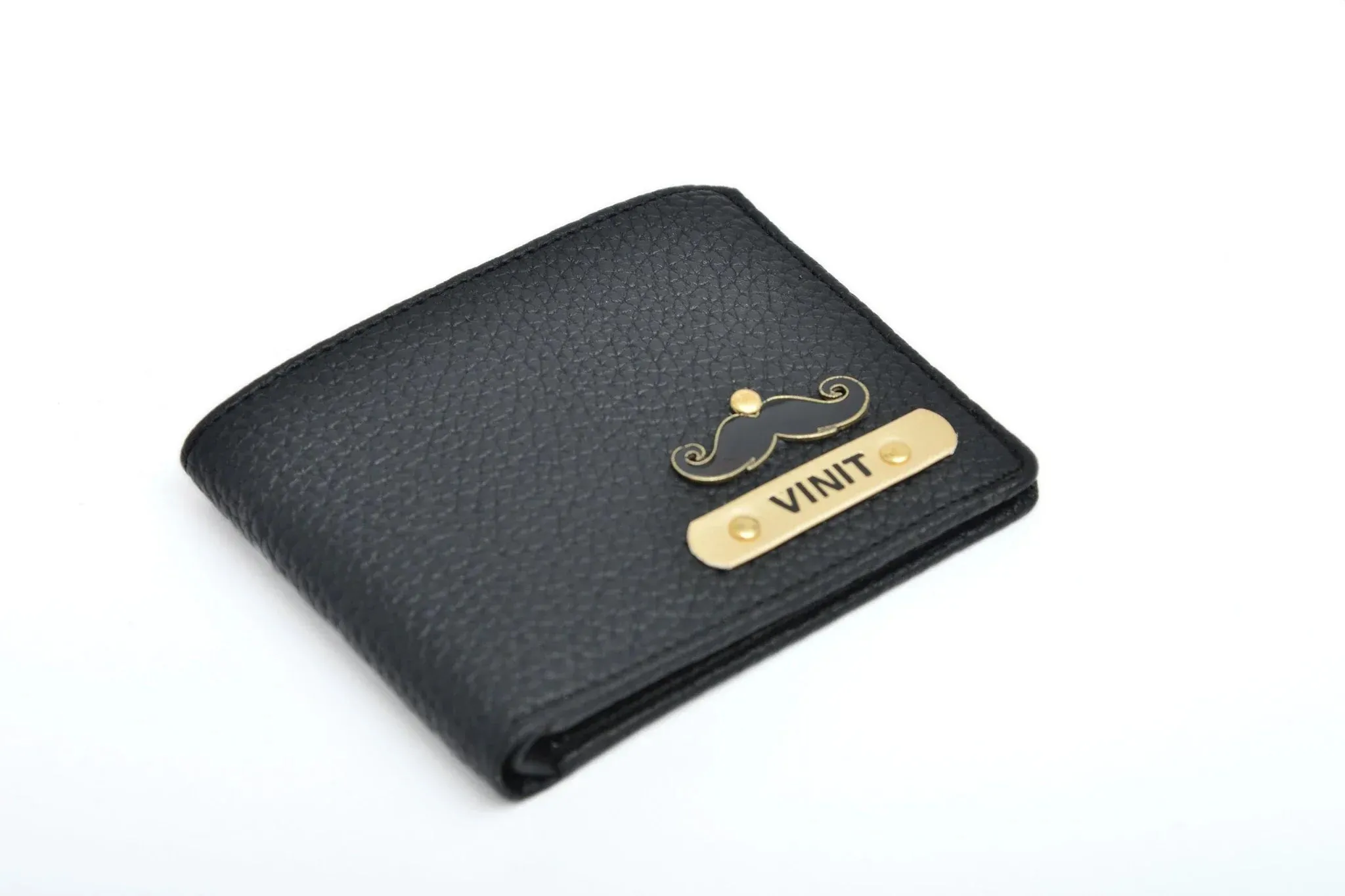 Personalised Genuine Leather Wallet   Pen & keychain Combo - Black