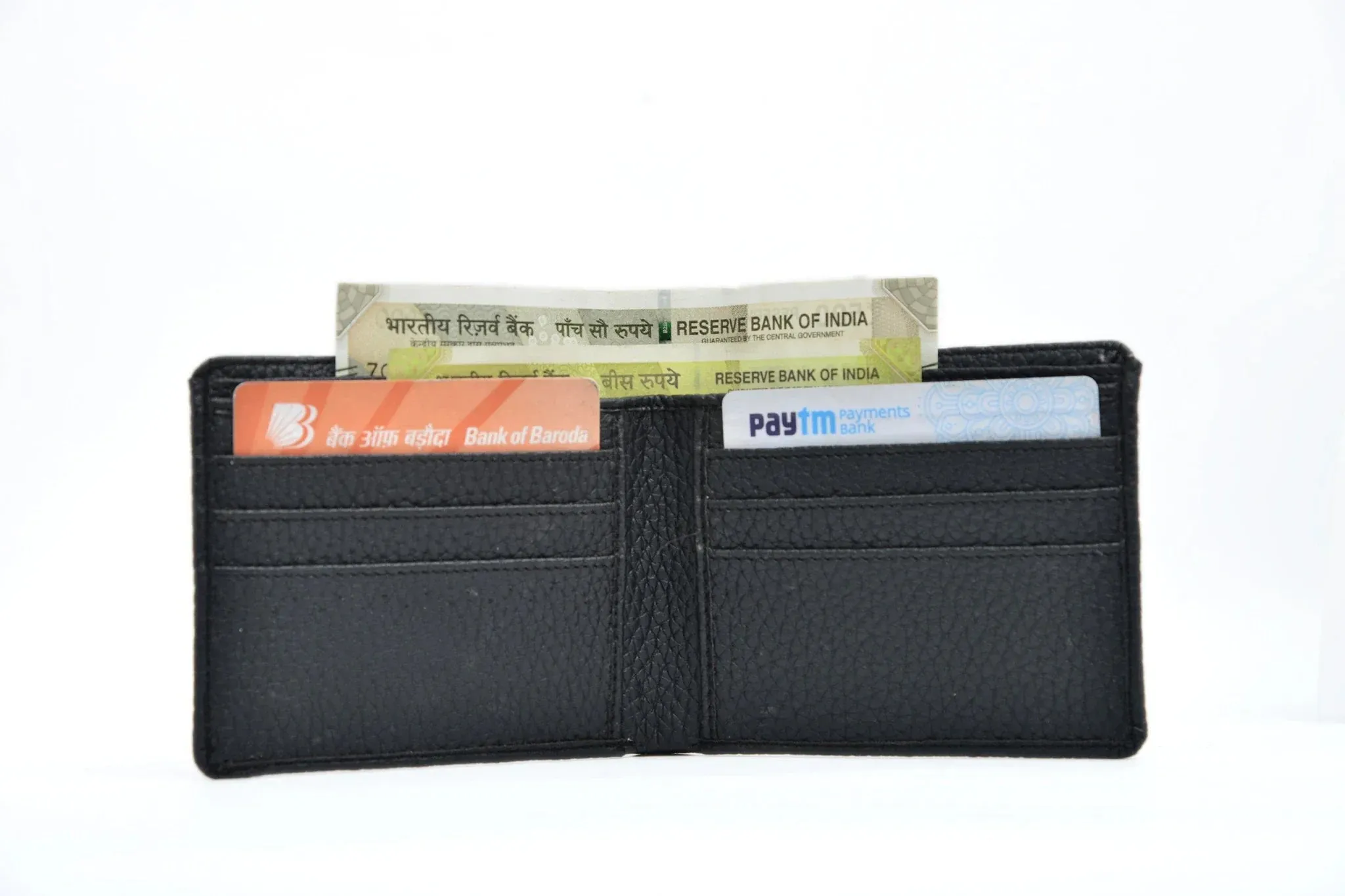 Personalised Genuine Leather Wallet   Pen & keychain Combo - Black