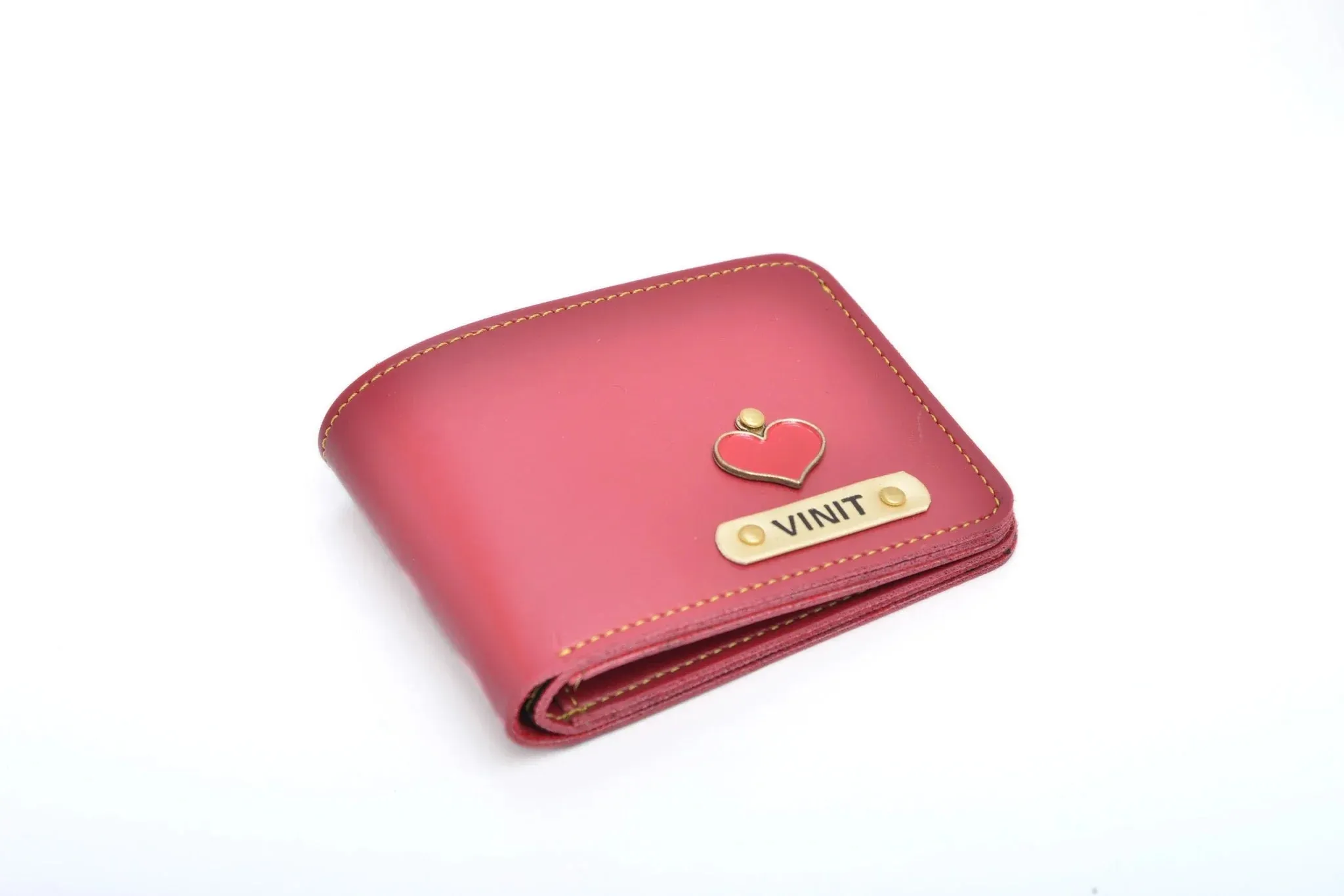 Personalised Leather Wallet   Pen & keychain Combo - Wine