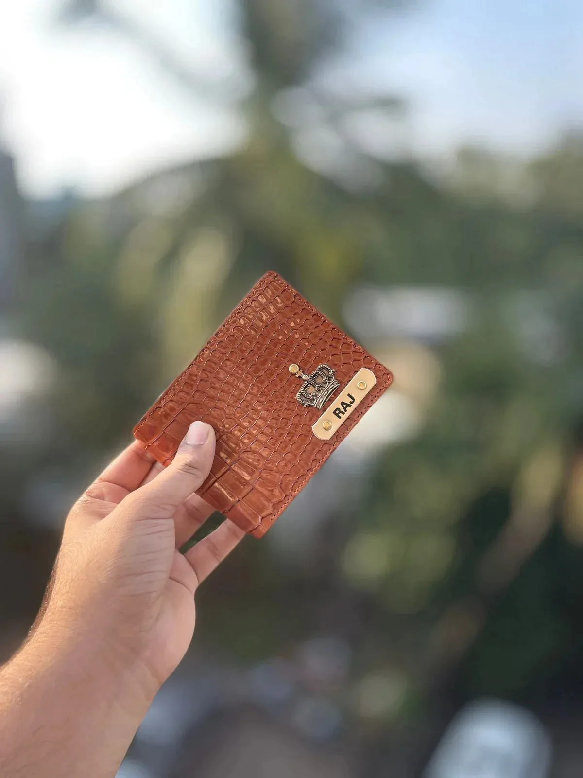Personalised Premium Croc Leather Mens Wallet