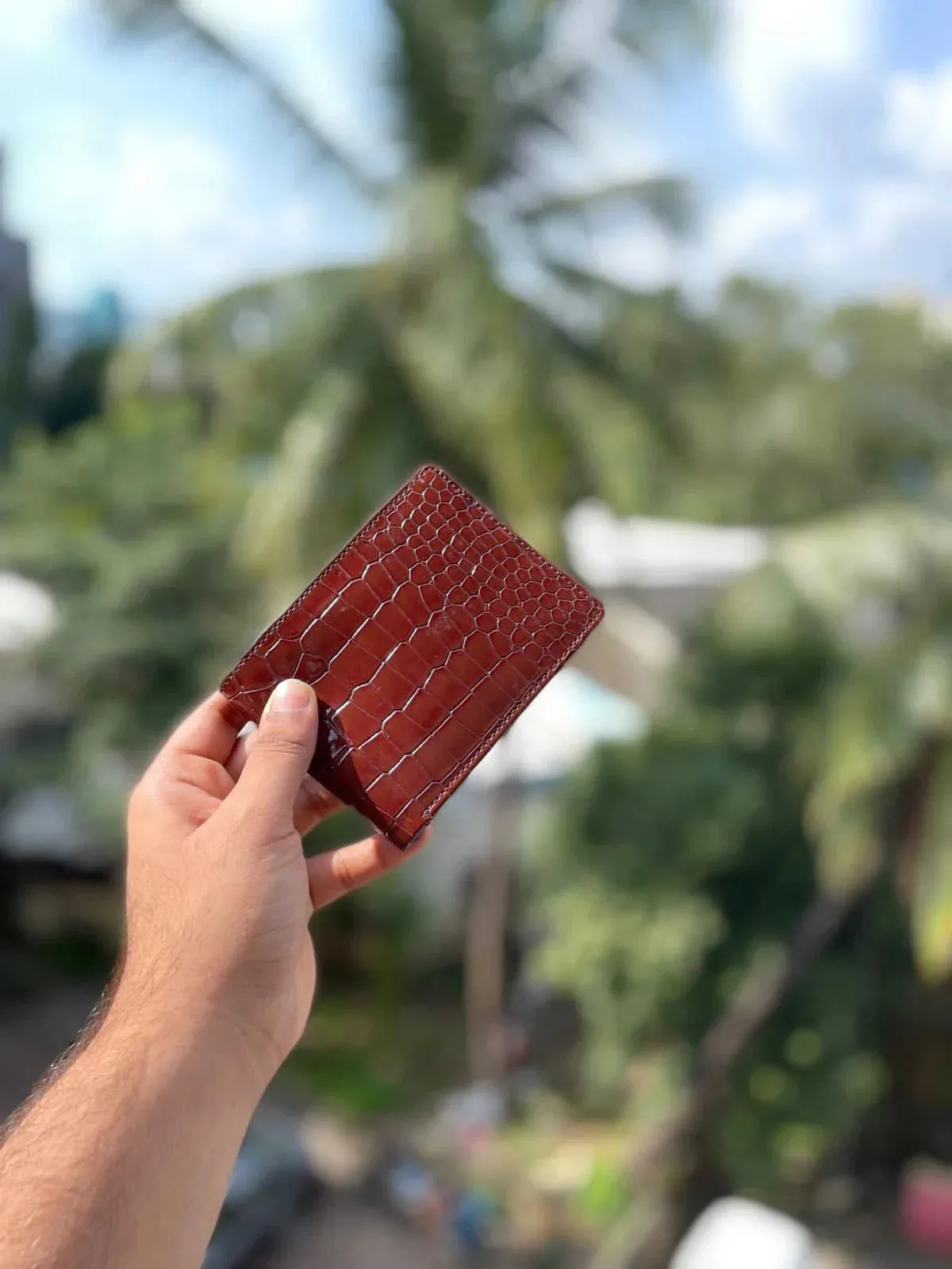 Personalised Premium Croc Leather Mens Wallet
