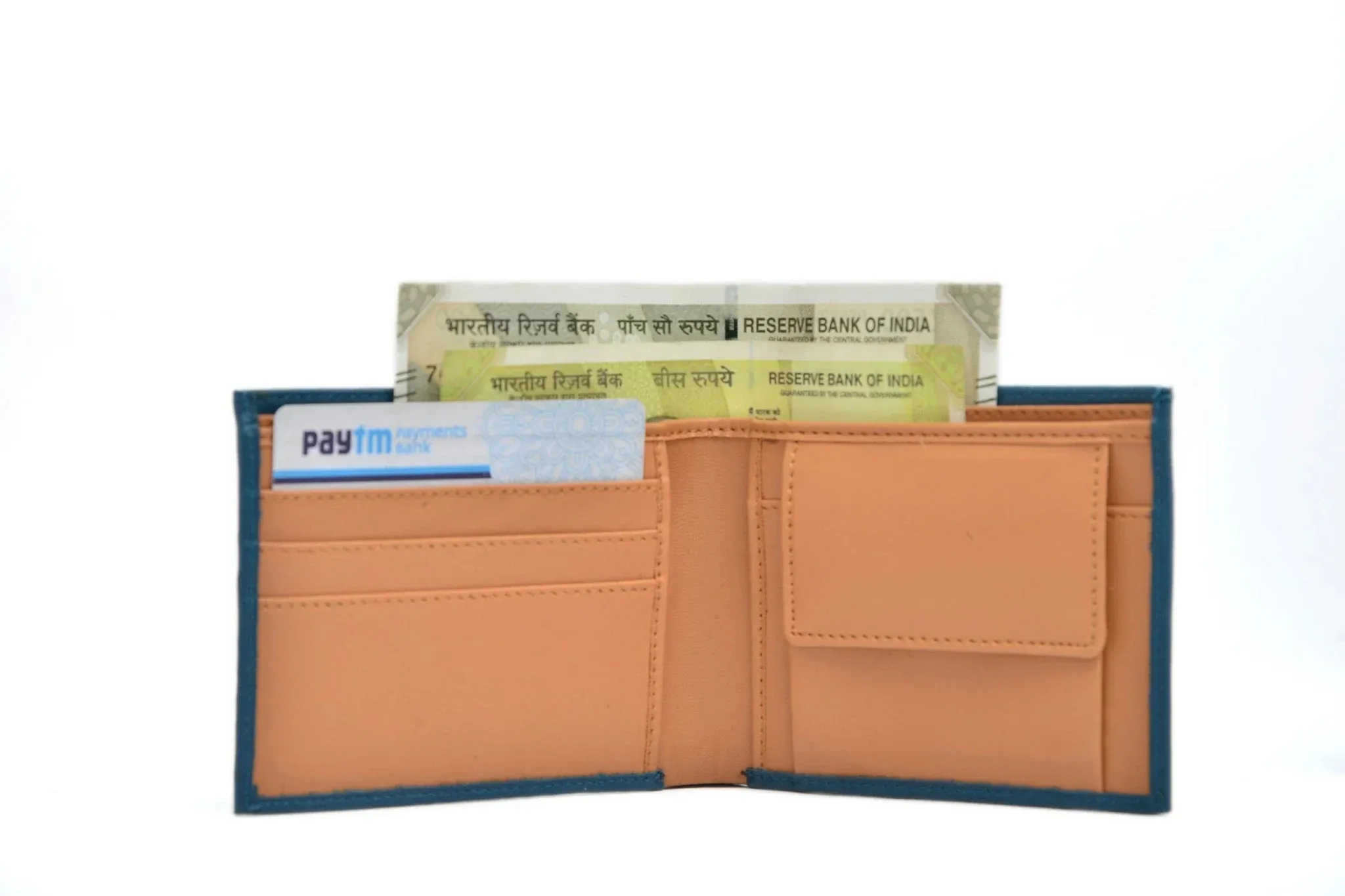 Personalised Premium Leather Wallet   Pen & keychain Combo - Royal Blue