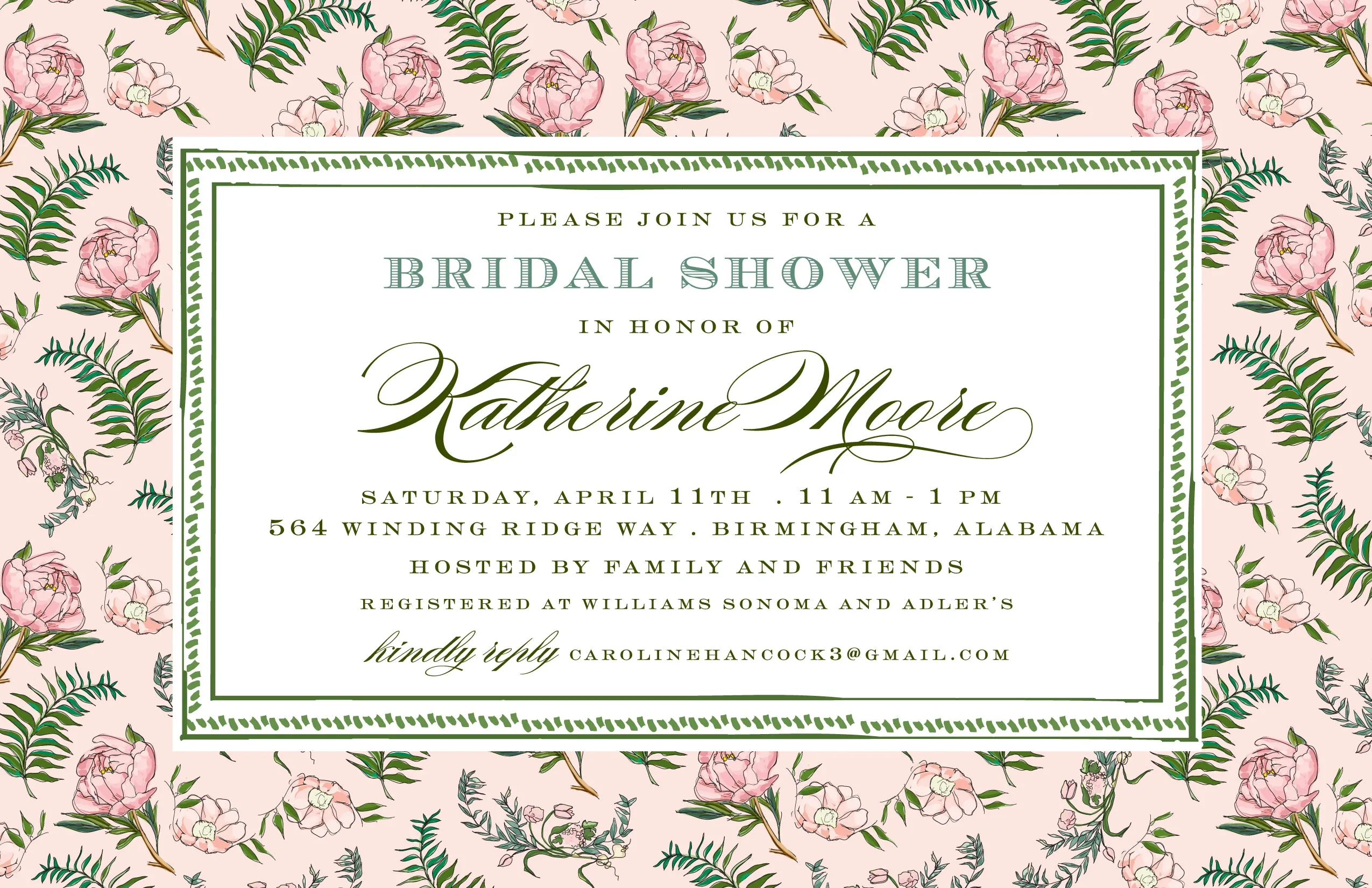 Pink Botanical Invitation