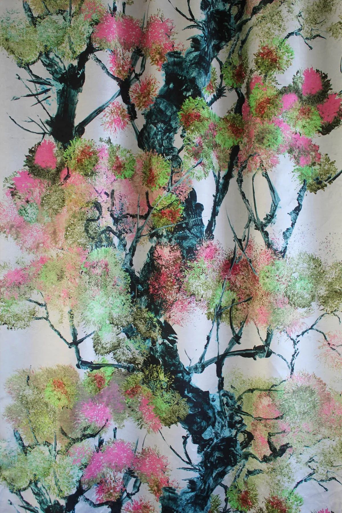 pinyin tree velvet fabric