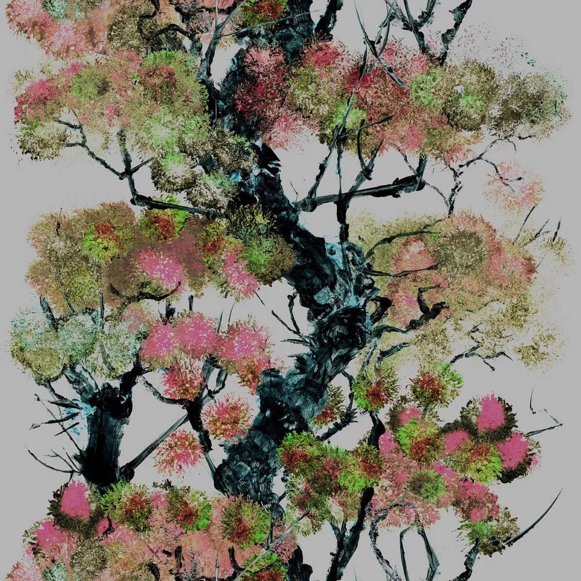 pinyin tree velvet fabric