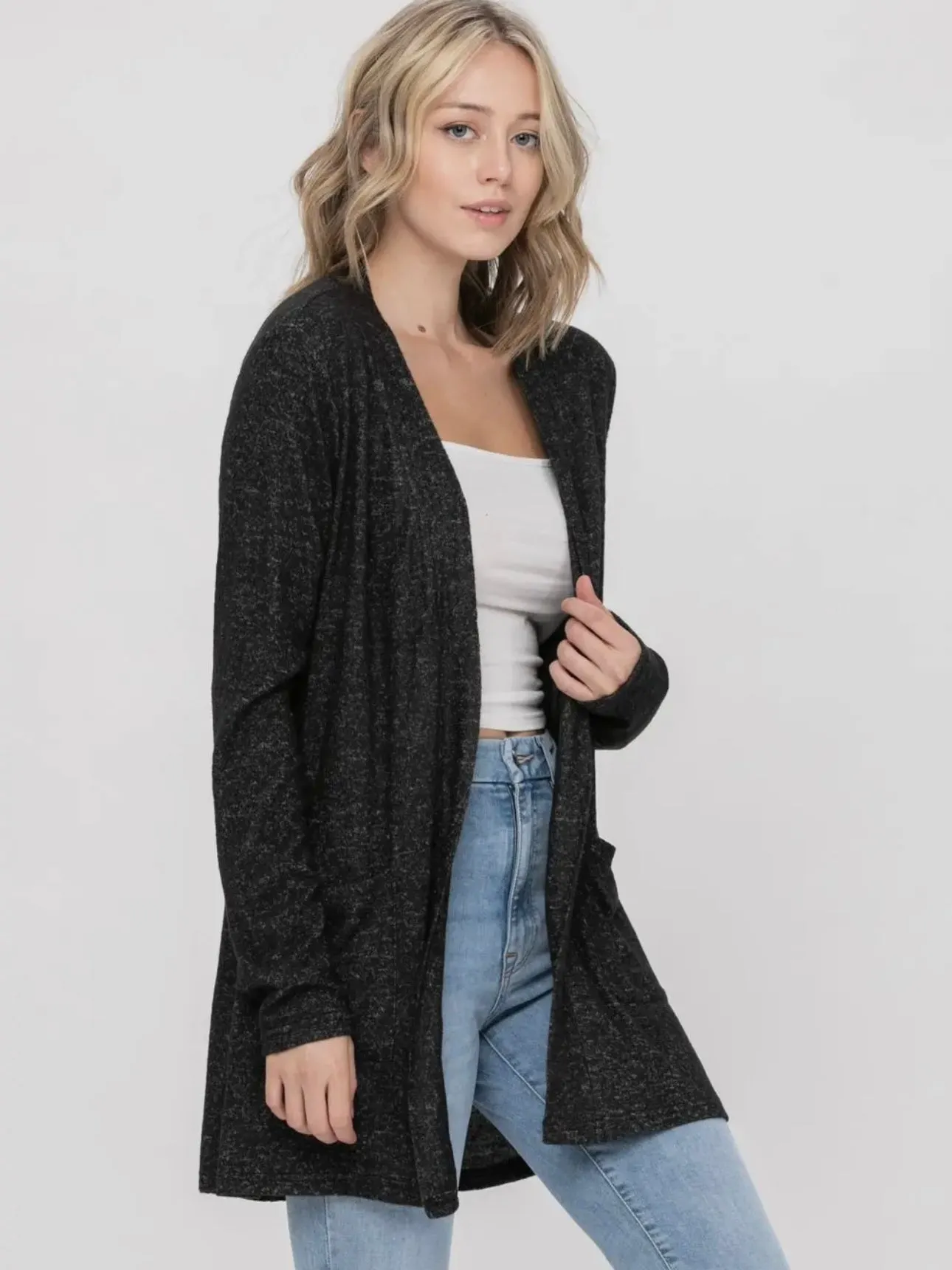 Plain & Simple Cardigan: Charcoal