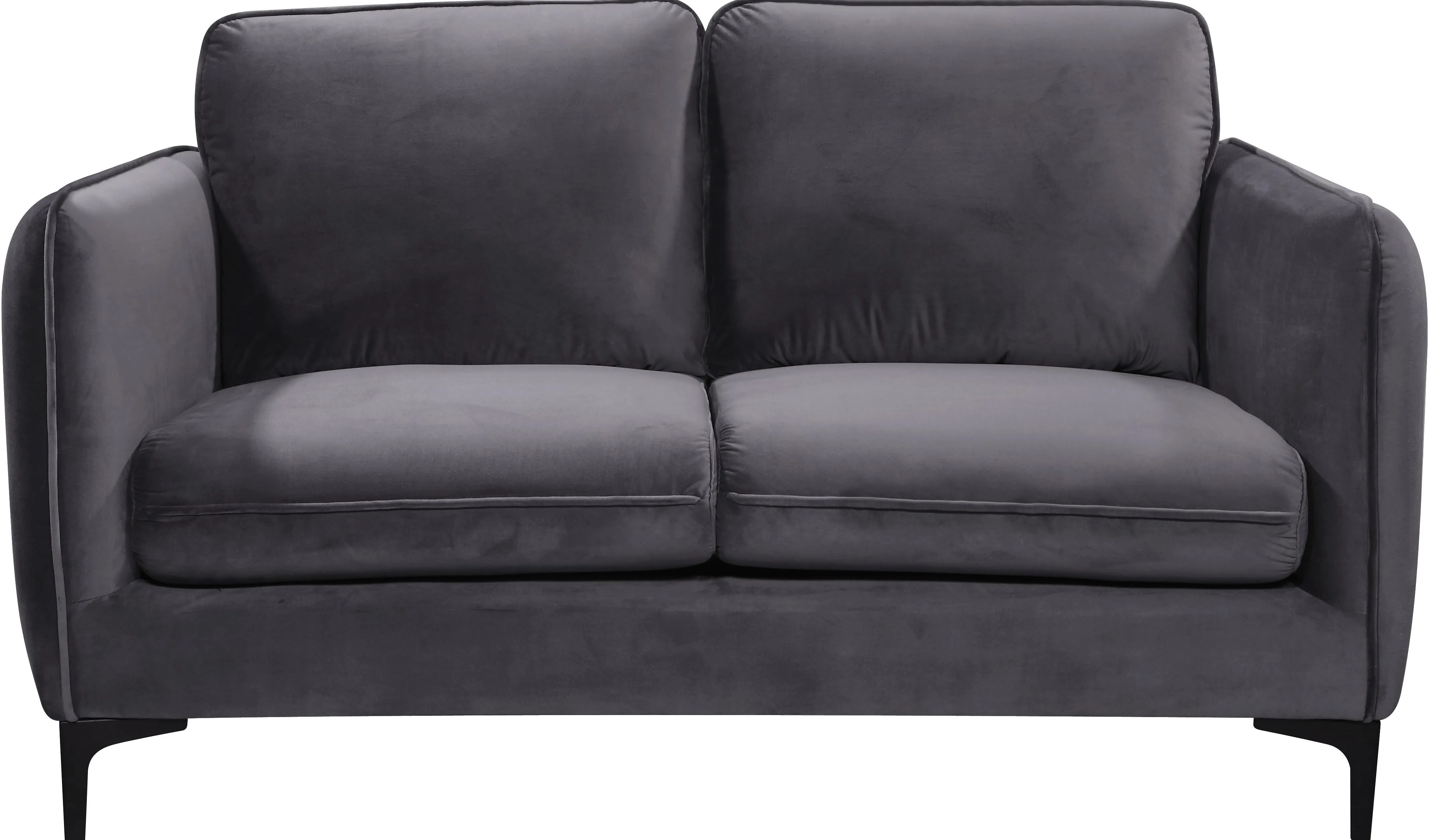 Poppy Grey Velvet Loveseat