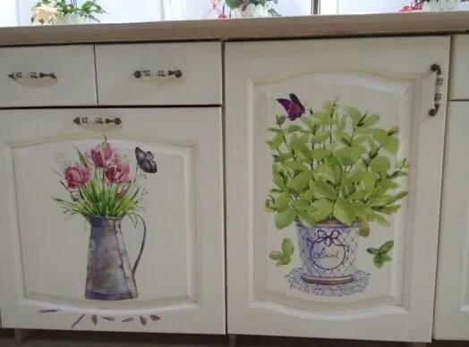 Potted Flower Pot Butterfly Kitchen Sticker