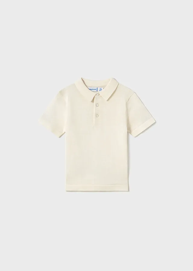 Pre-Order Mayoral 1106 Cream Polo Shirt and Mayoral 207 Light Blue Twill Shorts