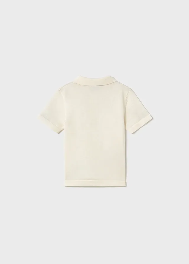 Pre-Order Mayoral 1106 Cream Polo Shirt and Mayoral 207 Light Blue Twill Shorts