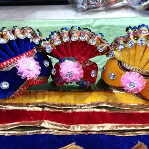 Premium Velvet Pagadi Costume for Lord Jagannath Balabhadra Subhadra.