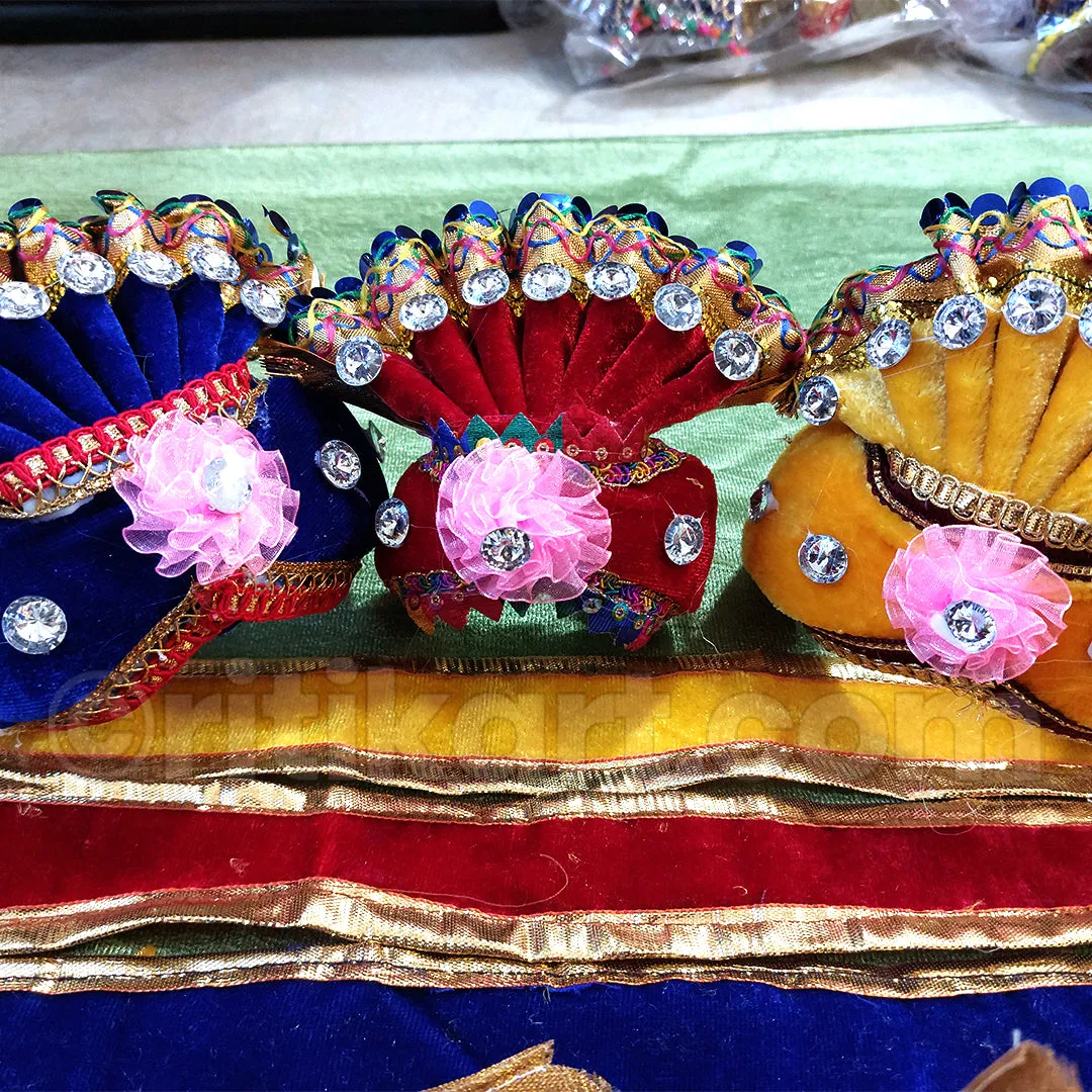 Premium Velvet Pagadi Costume for Lord Jagannath Balabhadra Subhadra.