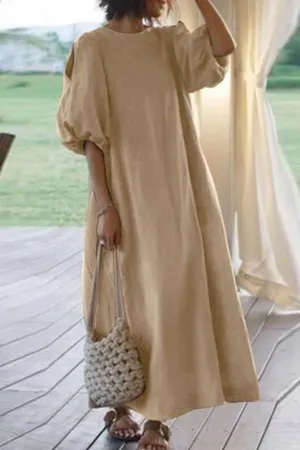 Puff Sleeve Maxi Dress