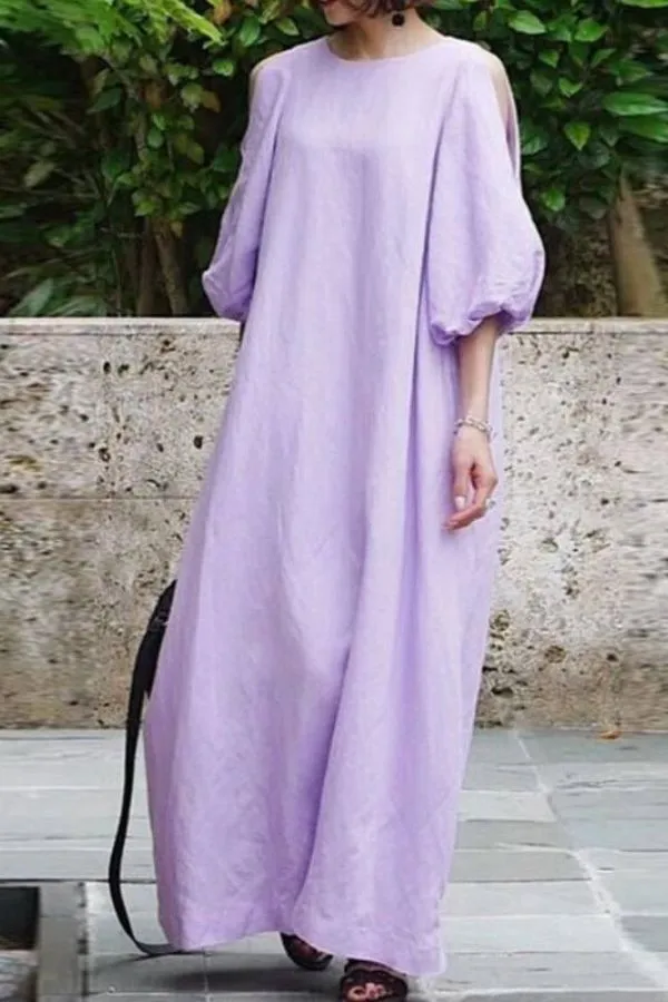 Puff Sleeve Maxi Dress