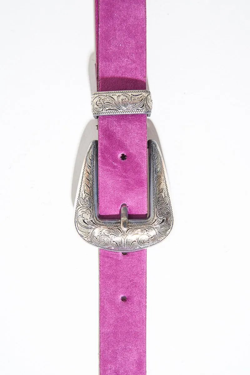 Purple Velvet Western Belt - Maddilyn