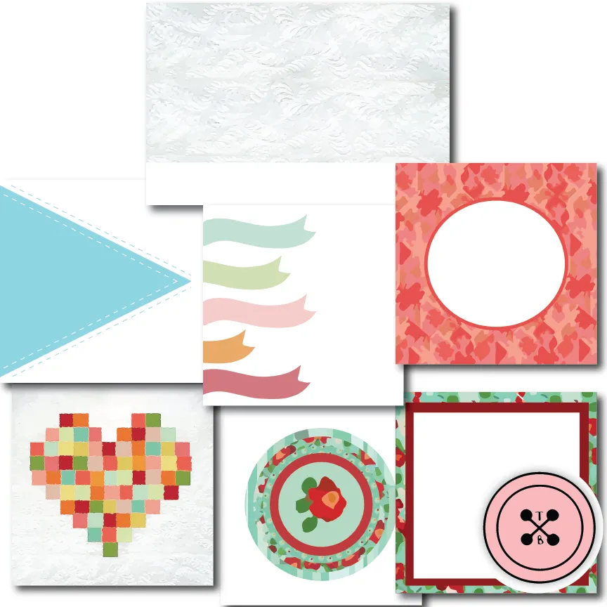 Quilted Hearts Journaling Cards