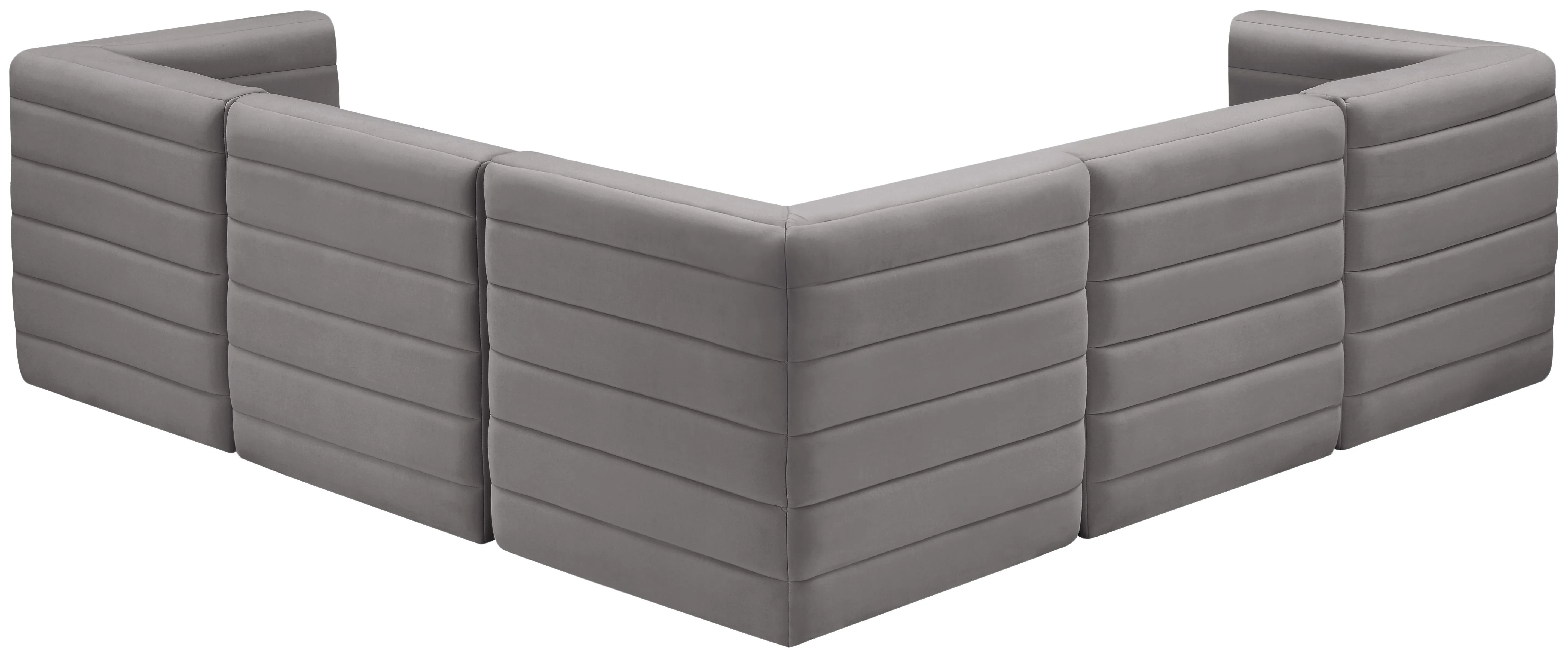 Quincy Grey Velvet Modular Sectional