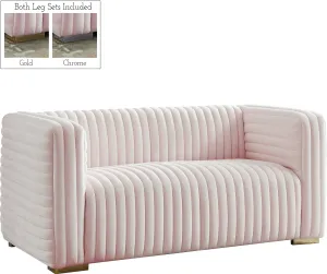 Ravish Pink Velvet Loveseat