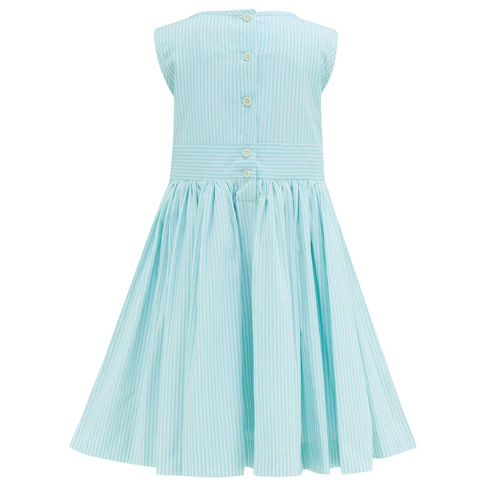 [Re:Coat] Hampstead Girls Dress - Mint Stripe