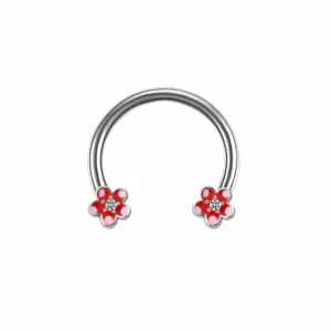 Red Flower Horseshoe Septum