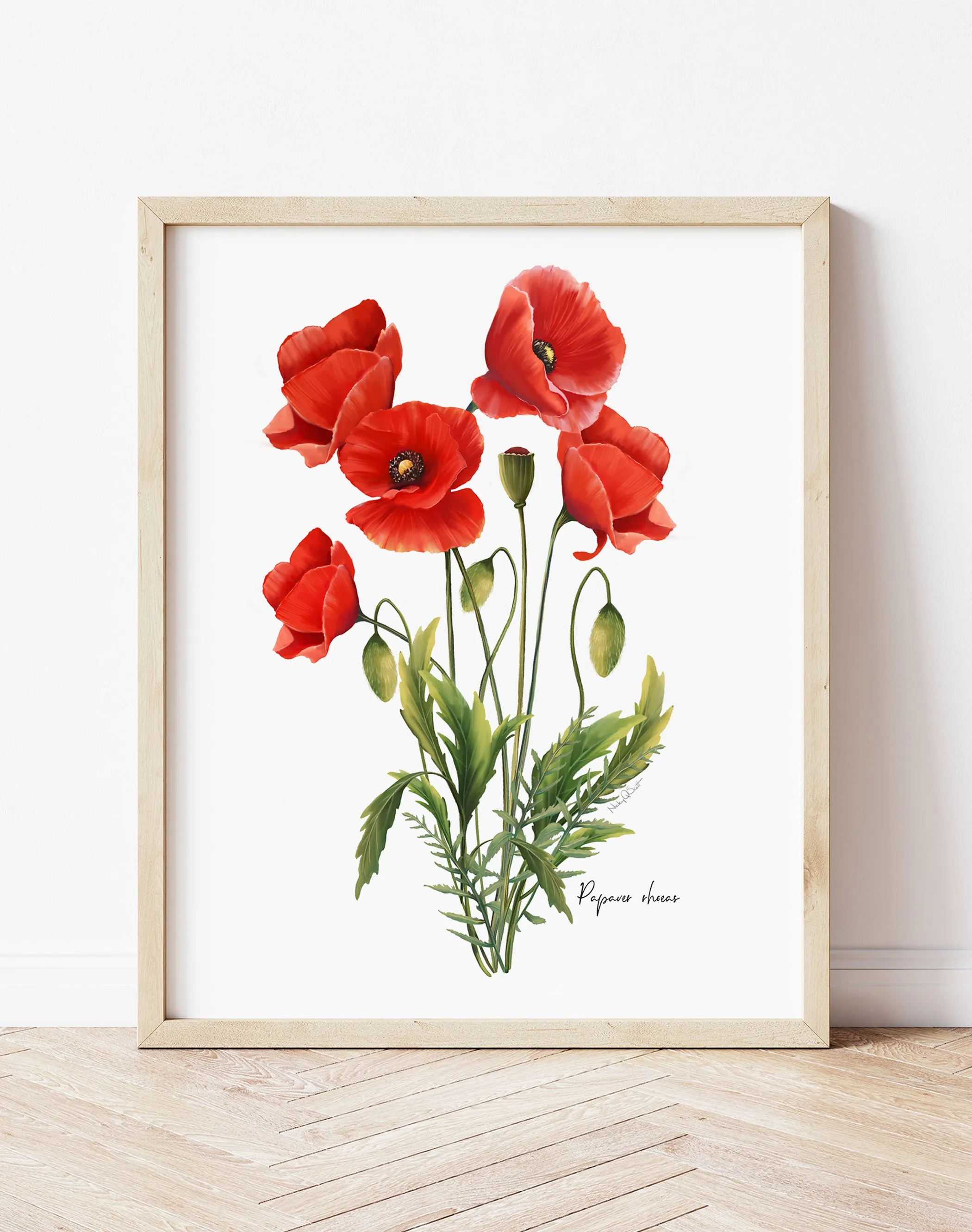 Red Poppies Flower Art Print