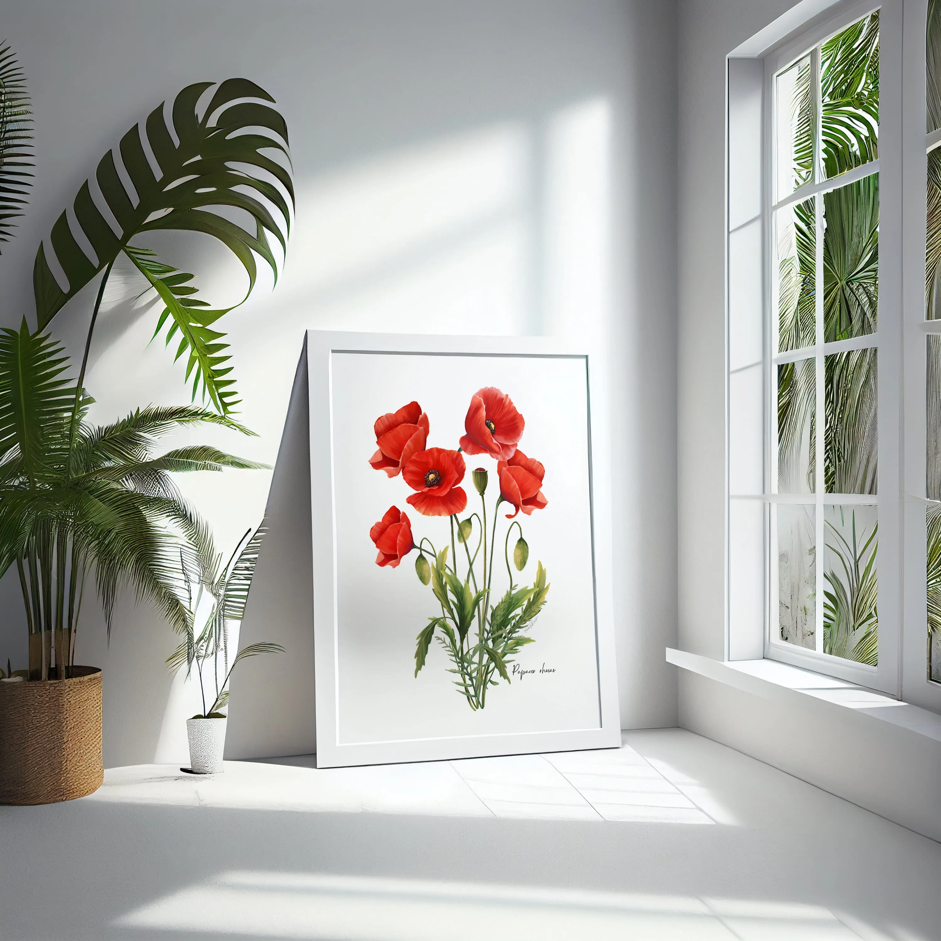 Red Poppies Flower Art Print