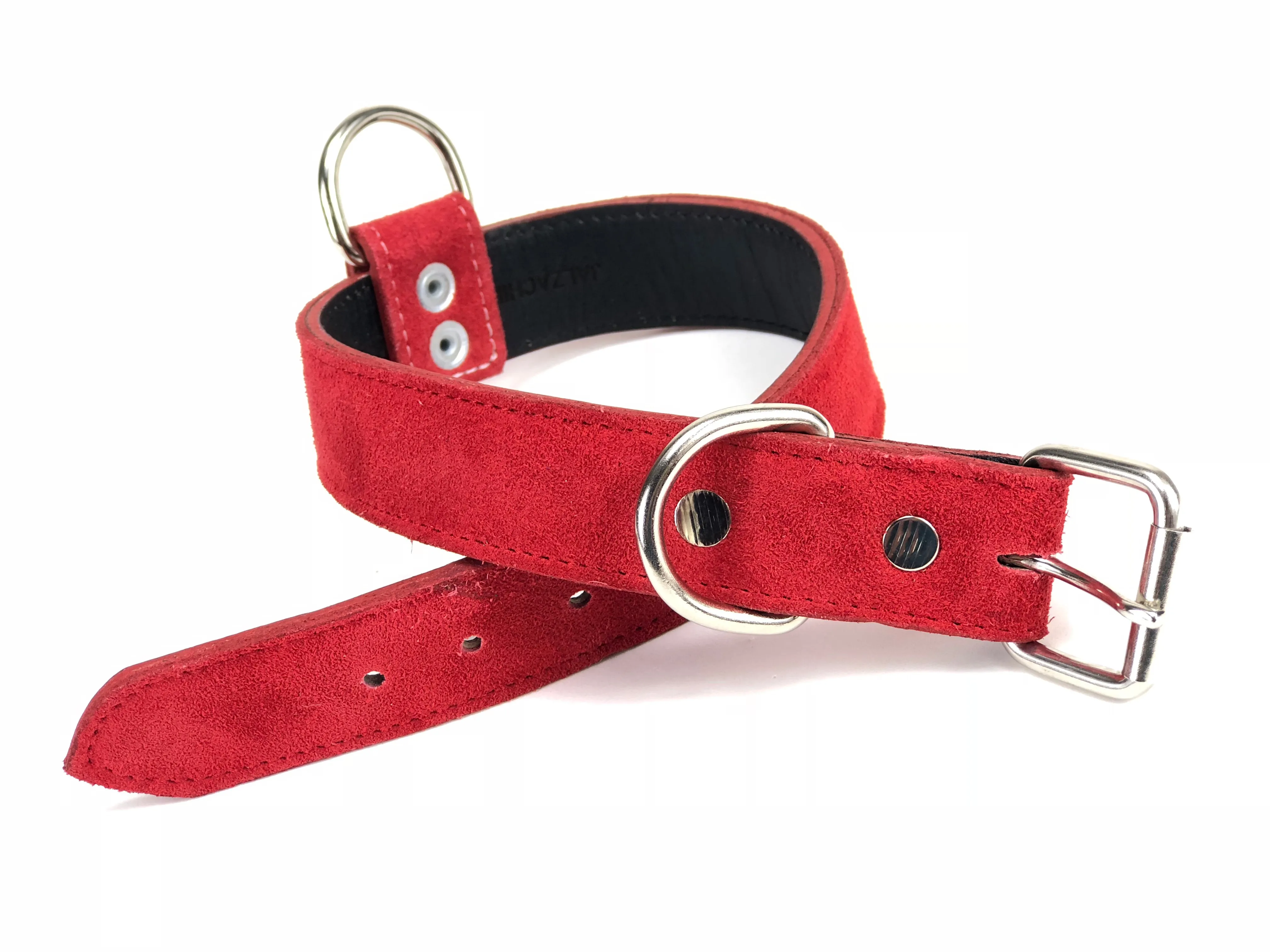Red Suede Dog Collar DC82