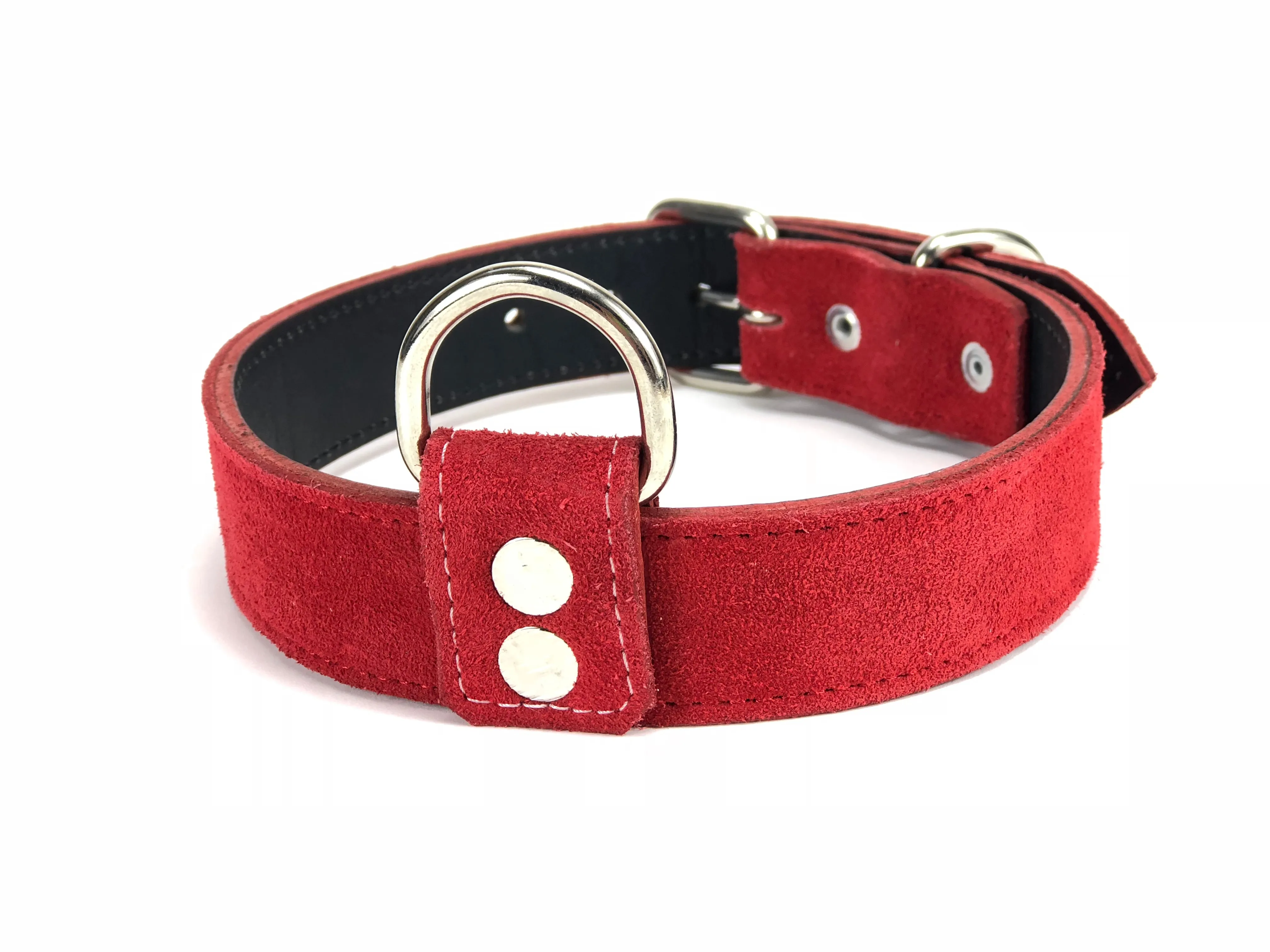 Red Suede Dog Collar DC82